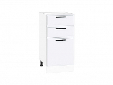 Шкаф нижний с 3-мя ящиками Фрейм 816*400*484 White Silk / Белый