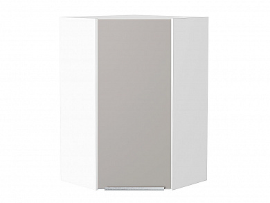 Шкаф верхний угловой Фьюжн 920*600*600 Clay Silk / Белый