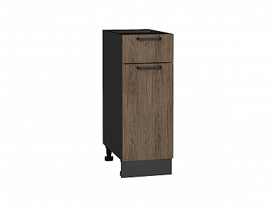 Шкаф нижний с 1-ой дверцей и ящиком Флэт 816*300*478 Brown Casella Oak 2S / Graphite
