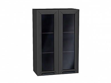 Шкаф верхний с 2-мя остекленными дверцами Глетчер 920*600*318 Маренго Силк / Graphite