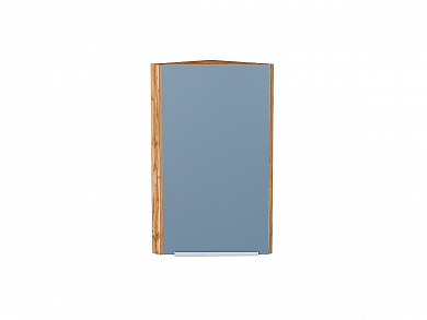Шкаф верхний торцевой Фьюжн 716*300*306 Silky Blue / Дуб Вотан